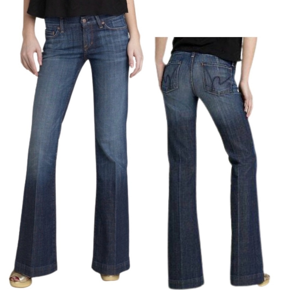Citizens Of Humanity | Faye #003 Low Waist Full Leg Dark Wash Jeans | Sz 32